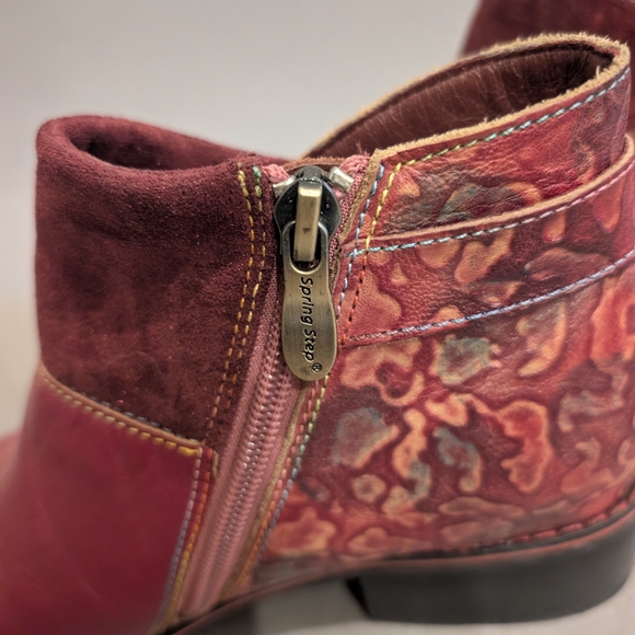 L'ATISTE Burgundy & Patterned Ankle Booties - Picture 7 of 7